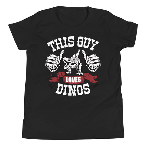 Youth Short Sleeve T-Shirt - This Guy Loves Dinos