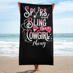 Spurs And Bling - Beach Towel