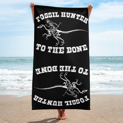 Fossil Hunter to the Bone - Beach Towel
