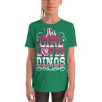 Youth Short Sleeve T-Shirt - This Girl Loves Dinos