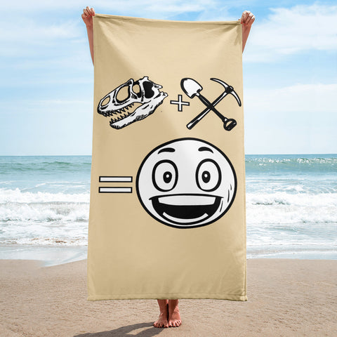 Happy Fossil Hunter - Beach Towel