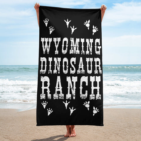 Wyoming Dinosaur Ranch - Footprints - Beach Towel